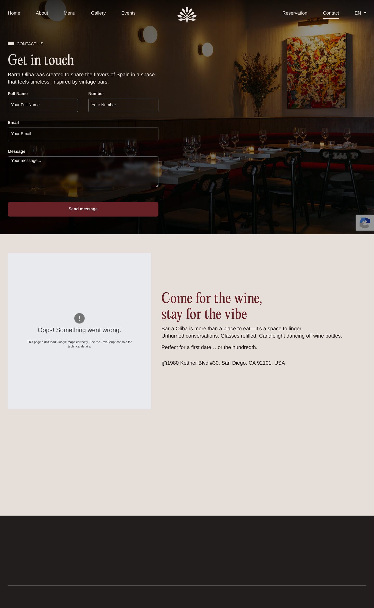 Contact page