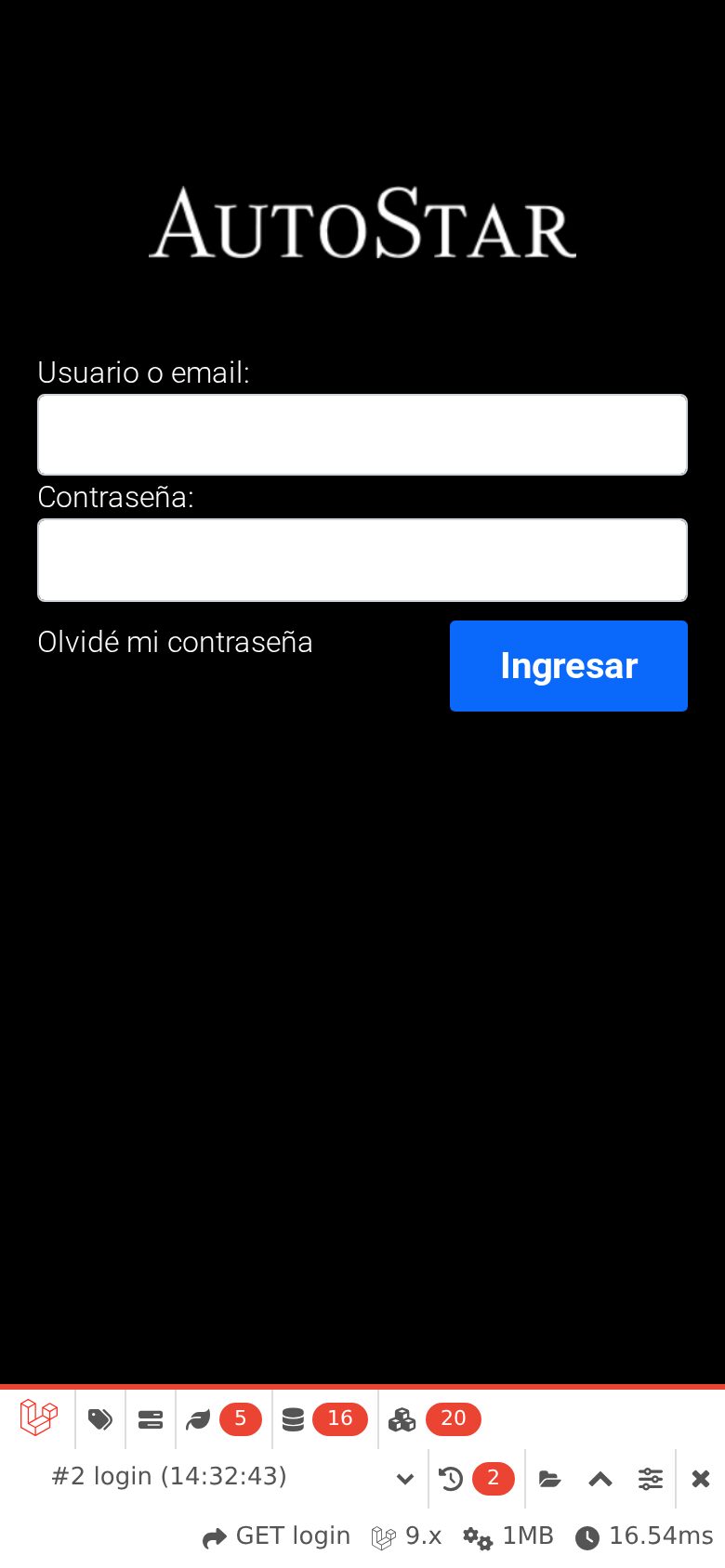 Mobile view of the sign-in screen