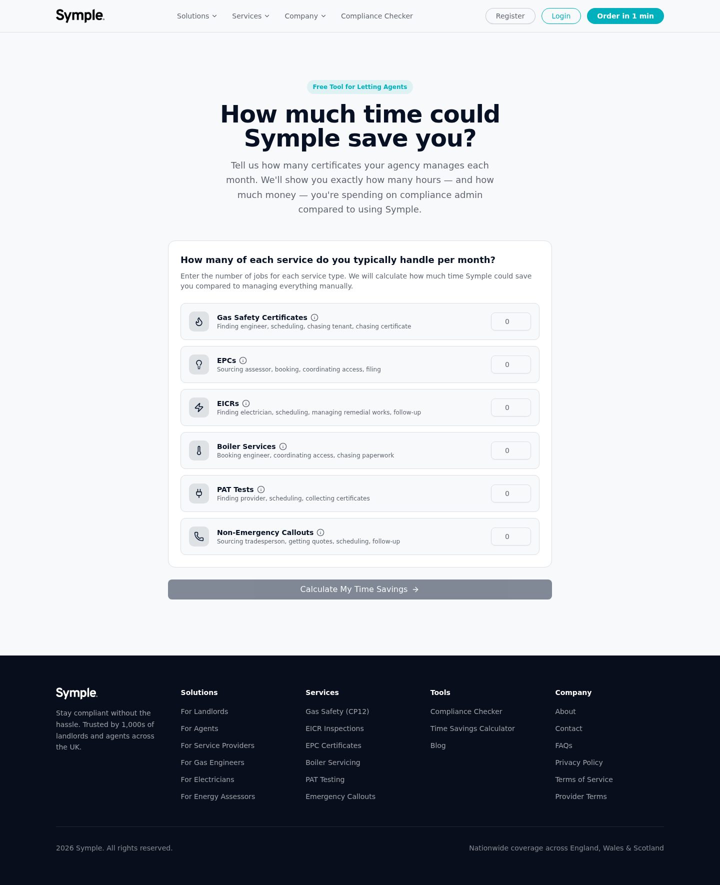 Time-savings calculator